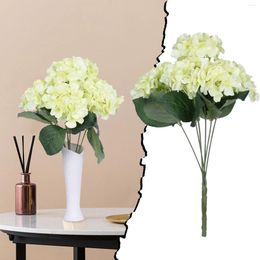 Flores decorativas 6 cabezas grandes hortensias artificiales ramas nupciales hortensias de seda para fiestas de bodas jardín de madera selecciones florales