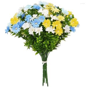 Fleurs décoratives 6 Bouquets de pâquerettes artificielles en fausse soie, fleurs sauvages, Faux Bouquet coloré pour Vase, fenêtre de porche