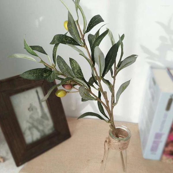 Fleurs décoratives 6 PCS Branche d'olive artificielle branches de décoration pour les vases Greendery Tide Momeding Tree Fake