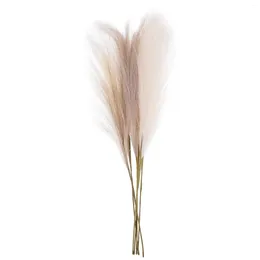 Flores decorativas 6 pçs artificial pampas grama pacote plantas ramos falso pano reed buquês fofos