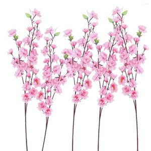 Fleurs décoratives 6 PCS Bouquet de mariage artificiel Fake Silk Flower Flower Bride Spring Decorations Home