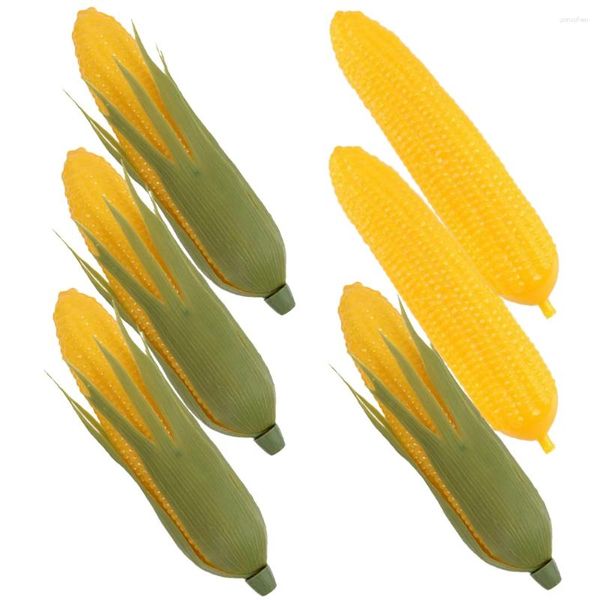 Flores decorativas 6 PCS Decoración Simulación maíz de maíz falso Po de vegetales Modelos Decoraciones Artificiales
