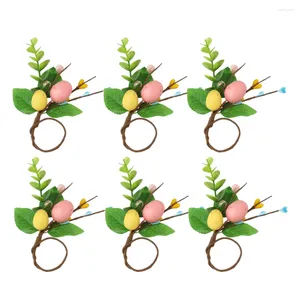 Decoratieve Bloemen 6 Stuks Paasei Servetring Vormige Holding Diner Servetten Decor Accessoire Ringen Prachtige Gesp Decors Fijn