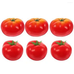 Fleurs décoratives 6 pcs Imitation Tomate Fake Pops Pops Enseignement Aides Fruits artificiels Décoration de cuisine en plastique Vegetable Toddler