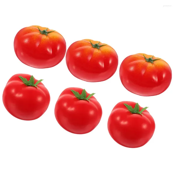 Fleurs décoratives 6 pcs Imitation Tomate Faux modèles de légumes