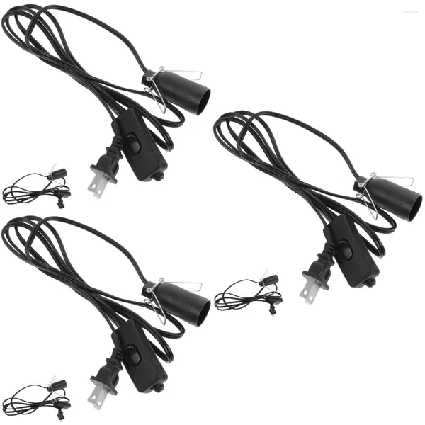 Flores decorativas 6 PCS Lámpara de reemplazo de cables de reemplazo de luz enchufe en E12 US