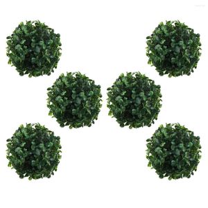 Decoratieve bloemen 6 pc's Outdoor Decor Artifical Balls Fake Buxus Green Plants Garden bollen buxus