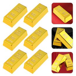 Decoratieve bloemen 6 pc's piratendecor Gold Bar Door Stop Artificiales Para Plastic ornament Brick Gift Simulation