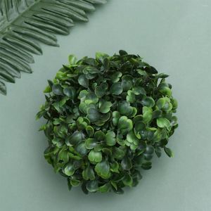 Fleurs décoratives 6 pièces boules de buis préservées plantes artificielles décor bonsaï fausse boule d'herbe accessoires en pot