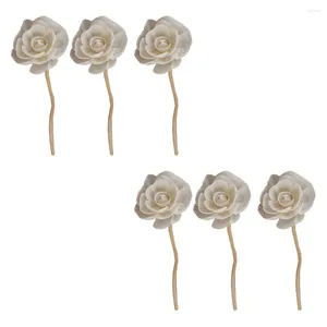 Fleurs décoratives 6 Pcs Rotin Sola Fleur Parfum Diffuseur Huile Florale Bâtons En Bois Essentiel