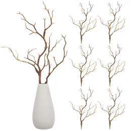 Fleurs décoratives 6 pièces branches sèches simulées vases à bourgeons par étui faux artificiel pour décorer un arbre à fleurs simulation en plastique brindille séchée