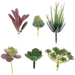 Fleurs décoratives 6 pcs S plantes succulentes simulées terrarium plastic