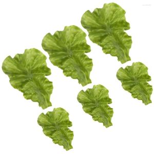 Fleurs décoratives 6 pièces légumes simulés faux décor alimentaire Simulation modèles de feuilles de laitue accessoires de Restaurant faux Po artificiel