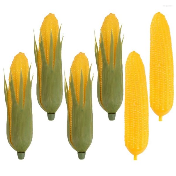 Fleurs décoratives 6 pcs simulation de maïs décor country simulé modèles faux cors kids playset plastique kids 'toys