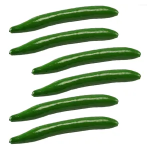 Fleurs décoratives 6 PCS Simulation Modèle de concombre Faux Imitation Cucumbers Party Decor Po Prop Prop Cuisine Props Paysout