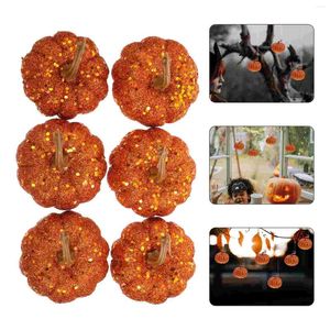 Fleurs décoratives 6 pcs Simulation mousse citrouille Pumpkle décoration suspendue Pumpkins Table de la salle à manger Petites mousse de vacances