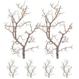 Fleurs décoratives 6 pcs Vase remplissage branches petites brindilles de plante Bougeur blanc bricolage arbre en plastique sec sèche artificiel