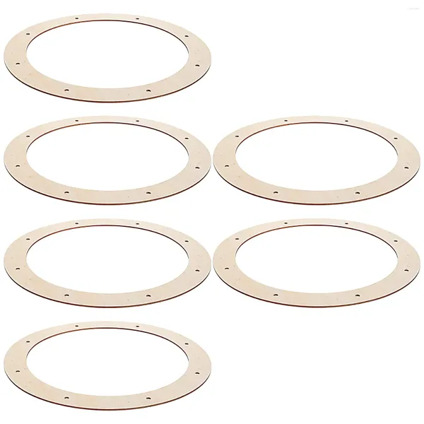 Fleurs décoratives 6 PCS Cadre de couronne de mariage Accessoires Accessoires décor Floral Hoops Base murale de chambre à coucher en bois