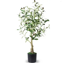 Fleurs décoratives 60/90 cm Olive artificiel avec fruits de bureau simulés fausses plantes en pot à domicile décor en plastique topiaire en plastique