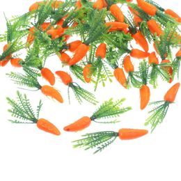 Flores decorativas 60 pcs artesanías de zanahoria simuladas decoración vegetales artificiales de plástico para fiesta
