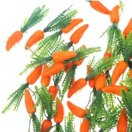 Fleurs décoratives 60 pcs Simulate Carrot Carrotes Artificial Baby Plant Kitchen Props Plastique Modèle réaliste Simulation Plantes végétales