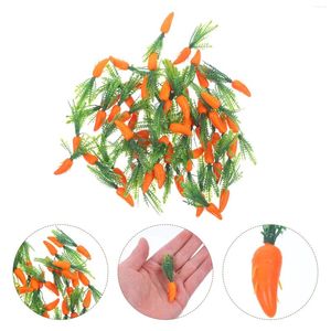 Fleurs décoratives 60 PCS CARROTS SIMULÉS CROSTS FAUX accessoires mini carottes en plastique réaliste pour légumes artificiels