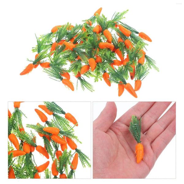 Fleurs décoratives 60 pièces carottes simulées ornements artificiels maison cuisine faux légumes accessoires décoration de fête en plastique