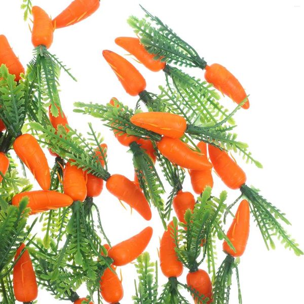 Fleurs décoratives 60 PCS Simulate Carrot Craft Carrot Modèle Légumes artificiels Cuisine maison Cuisine Faux Plastic pour décors de fête