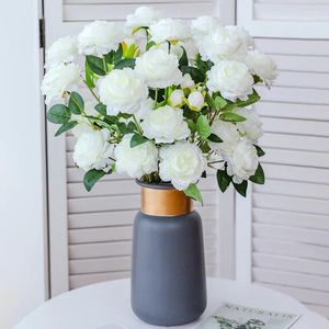 Fleurs décoratives 60 cm fleur artificielle Simulation pivoines accessoires pour la maison décor de mariage fête fausses plantes cadeau de saint valentin photographie