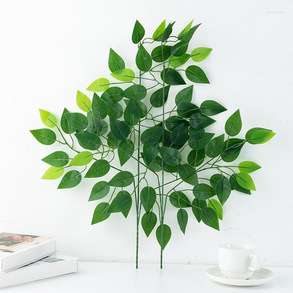 Fleurs décoratives 60 cm plantes artificielles vertes pour buissons de jardin fausse herbe eucalyptus feuilles d'oranger fausse plante maison boutique décoration