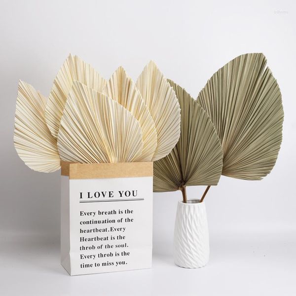 Flores decorativas 60 cm Palm Fan Leaf Flor seca Ventana Recepción Fiesta Arte Colgante de pared Arreglo de arco Pography Props