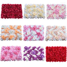 Fleurs décoratives 60x40cm panneaux artificiels pour décor fleur mur mariage mariée soie Rose maison toile de fond accessoires