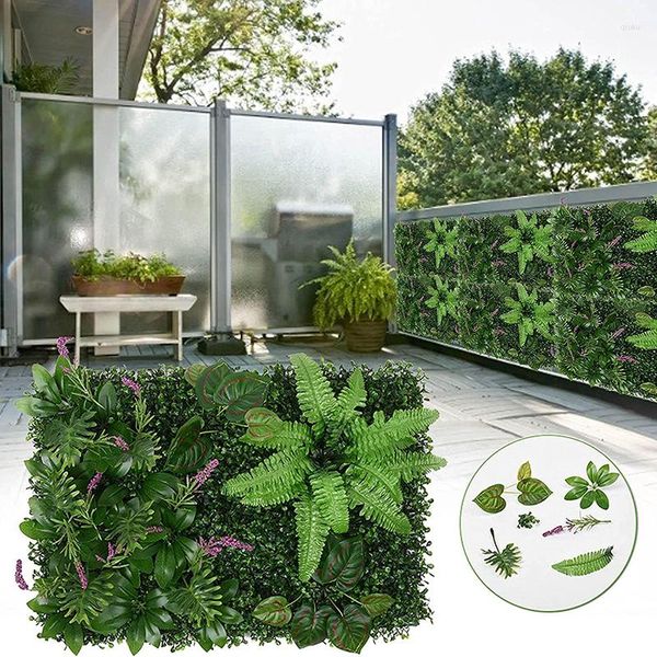 Fleurs décoratives 60x40cm Plante Artificielle Mur Paysage Maison Jardin Jungle Décoration Super Vert Suspendu Herbe Verdure Faux Panneau Pelouse