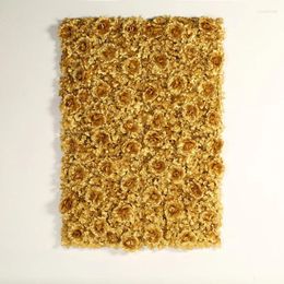 Fleurs décoratives 60x40cm de fleur de rose artificielle bricolage Décoration de mariage Plaque murale Fond en or