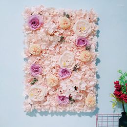 Decoratieve bloemen 60x40cm kunstmatige zijden rozenbloemwandpaneel bruiloft kerstdecoratie pioenroeft hyangea home party achtergrond decor