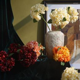 Fleurs décoratives 64 cm rétro Hydrangea arrangement de décoration de mariage de salle de fleurs artificiels