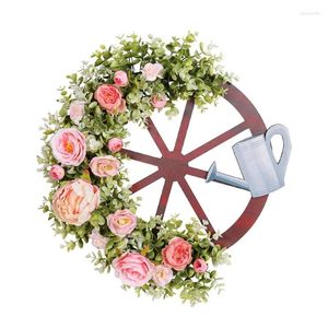 Fleurs décoratives 652f Couronne de fleurs artificielles arrosage des garales murales pour les décorations de fête de fête des vacances de mariage décor de porte d'entrée