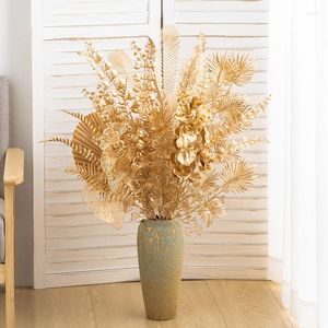 Flores decorativas 65cm 66cm 68cm Flor artificial Otoño Golden Love Lotus Para la decoración del hogar de alta calidad Sala de estar de la boda Decora