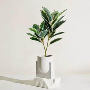 Decoratieve Bloemen 65cm Ficus Boom Plant Plastic Blad Nep Bloemstuk Sier Binnen Kunstmatig Voor Home Decor Kantoor