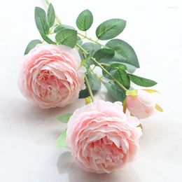 Decoratieve bloemen 65 cm High Artificial Peony European Fleur Artificiales Rose voor herfst bruiloft decoratie mariage nep bloemkrans