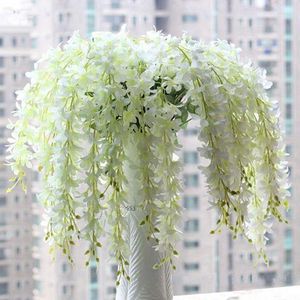 Fleurs décoratives 65 cm de long orchidées artificielles suspendues plantes fausse fleur de soie vigne 5 couleurs pour toile de fond de mariage fournitures de décoration de fête