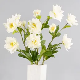 Fleurs décoratives 65 cm plantas artificiales 3 Clematis Noël maison jardin décoration mères décor de fête de mariage artificiel