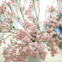 Fleurs décoratives 65 cm Gypsophile blanc artificiel bouquets floraux arrangements de mariage décoration de chambre à coucher de chambre à coucher 90heads faux