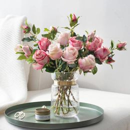 Fleurs décoratives 68 cm rose artificielle européenne vintage de fleur de soie fleur de fleur de mariage.