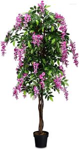 Faux arbres artificiels de Ficus des fleurs décoratives 6ft pour d'intérieur ou extérieur