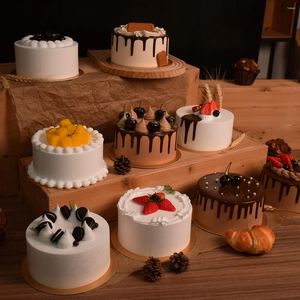 Fleurs décoratives 6 pouces de fruits simulés Cakes de fête de fête de fête de fête maîtresse de boulangerie de boulangerie affichage de gâteau de gâteau