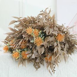 Fleurs décoratives, 6 pièces, feuilles de saule artificielles, fausses plantes vertes en pot, Bouquet de décoration pour la maison, jardin de fête