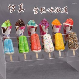 Fleurs décoratives 6pc / lot Modèle de crème glacée simulée Faux Popsicle Ice-Cream Window Decoration Store Cabinet Shooting Accesstes