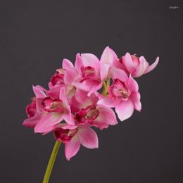 Fleurs décoratives 6 pièces 60 cm Simulation orchidée d'asie de l'est en gros salon Table thé décoration fleur artificielle fête de haute qualité