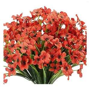 Fleurs décoratives 6 pièces Bouquet artificiel en plastique Simulation pastèque rouge fête Table arrangements décor